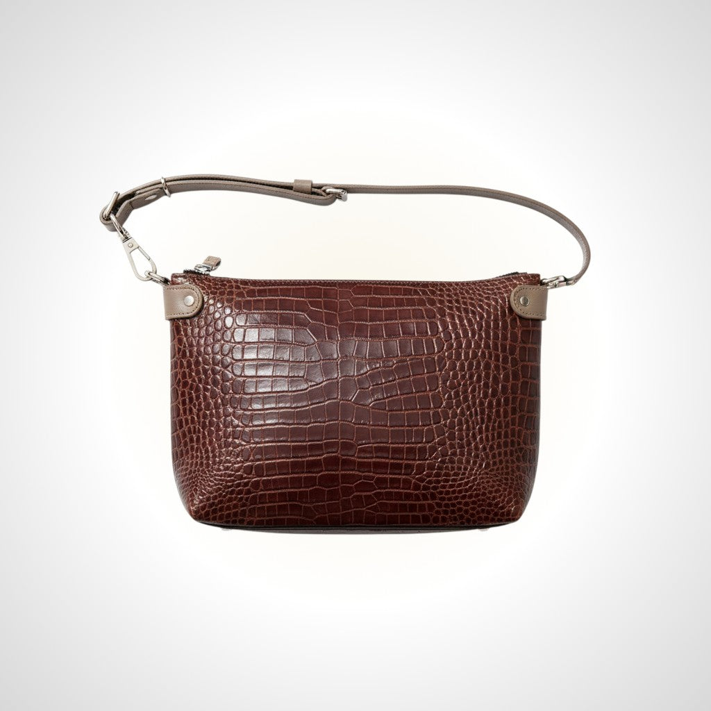 Sac en cuir TOMMY à deux anses – Motif crocodile
