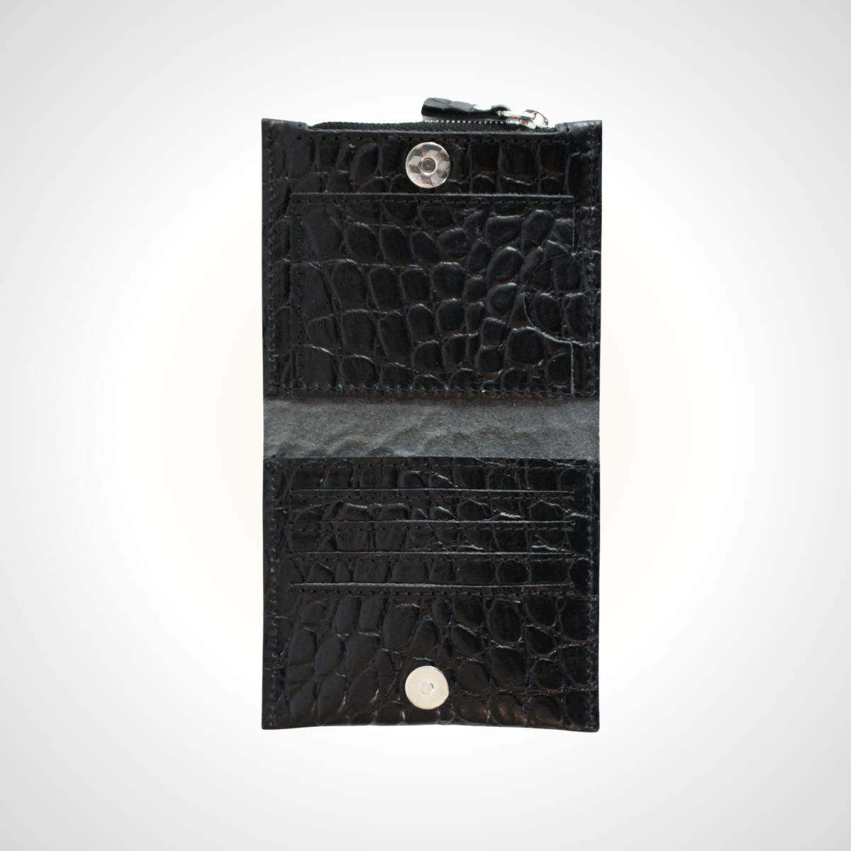Portefeuille en cuir  MINI TAAL – Noir Croco