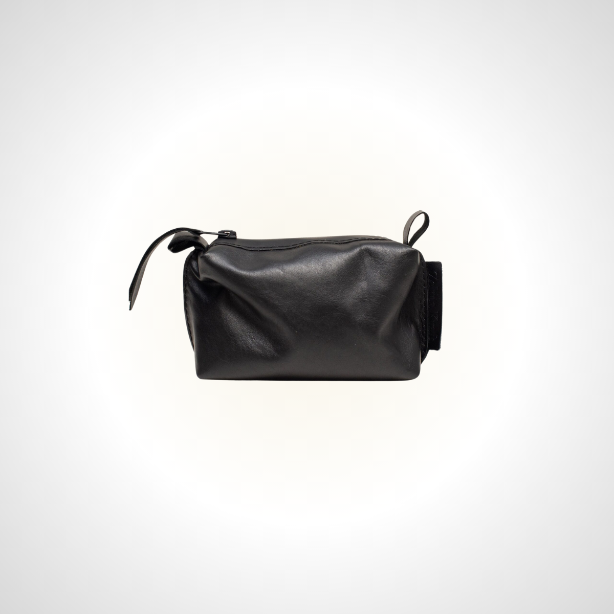 Trousse de toilette en cuir, noire – Petite taille