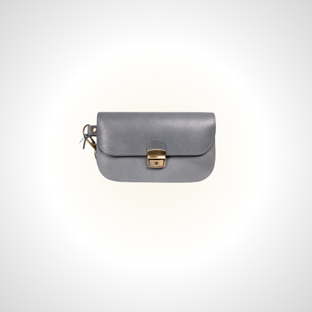 Sac sellier mini en cuir naturel – Gris