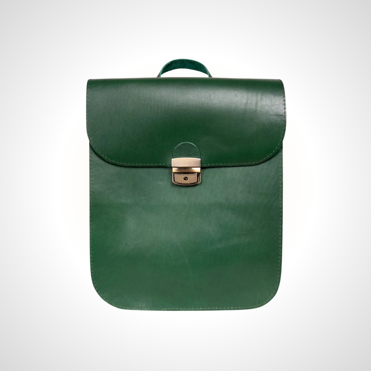 Sac à dos en cuir naturel style sellier – Vert