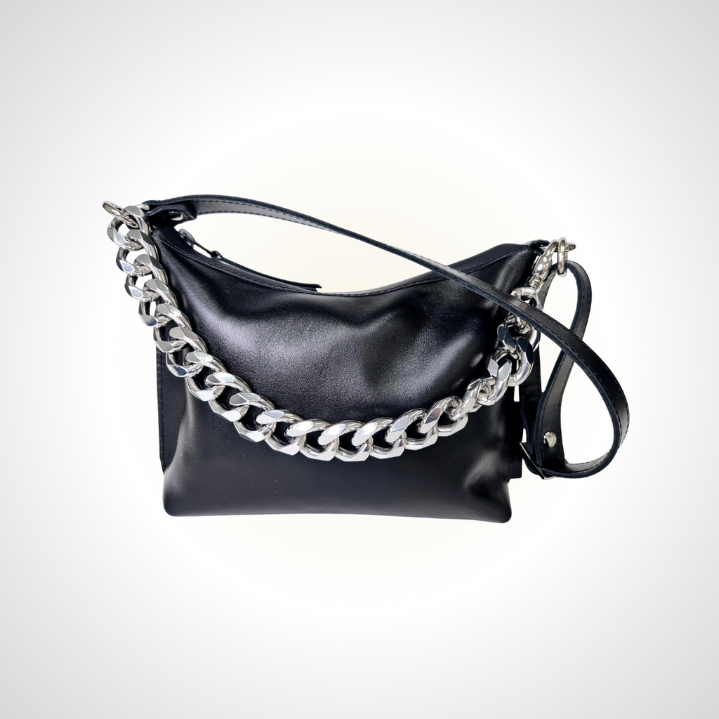 Sac hobo en cuir noir – Petit modèle