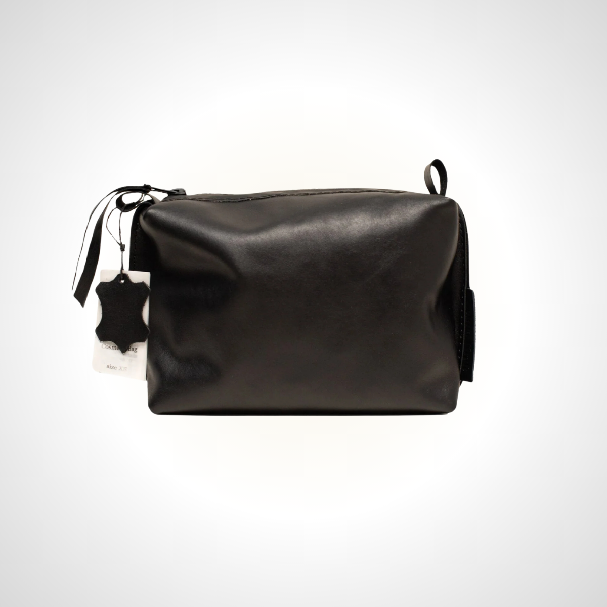 Trousse de toilette en cuir, noire – Taille moyenne
